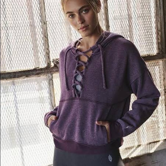 Free People Tops - NEW Free People Movement Believe It Lace-up Hoodie